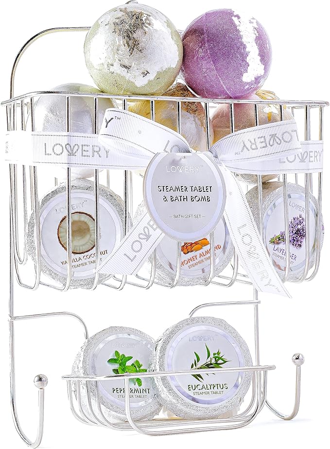 Essential Oil Shower Steamers and Bath Bombs Set - Lavender, Peppermint, Vanilla Coconut, Eucalyptus, Honey Almond Scented Aromatherapy Vaporizing Tablets, Relaxation Gifts for Women, 11pc