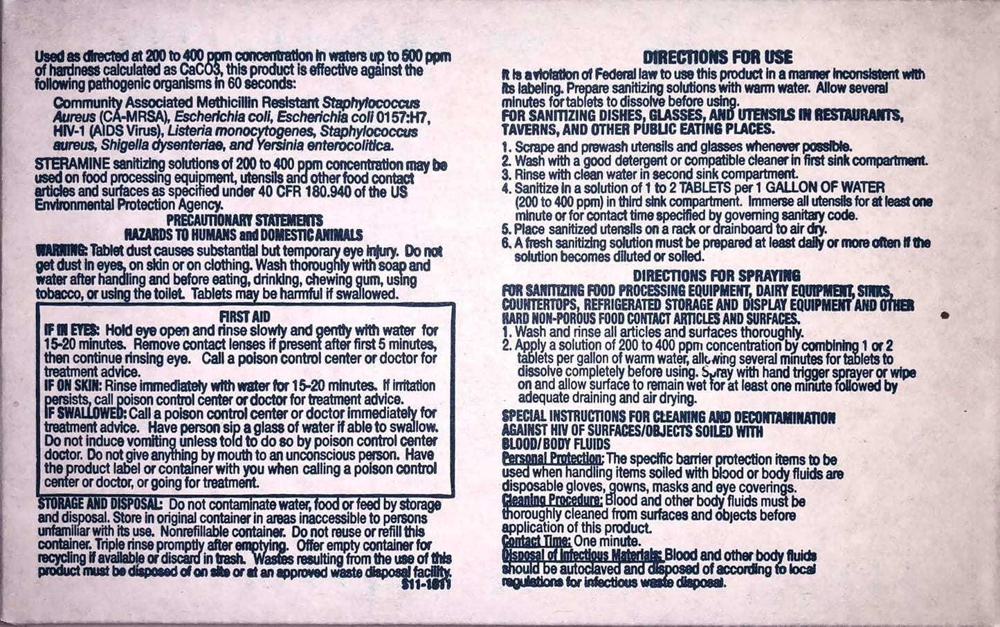 6 Bottles Steramine Sanitizer Tablets w/15 QT-10 Test Strip - Multi Purpose Steramine Sanitizing Tab for Food Contact Surface, Kitchen, Restaurant, Diner & Food Service by FryOilSaver Co. (900 Count)