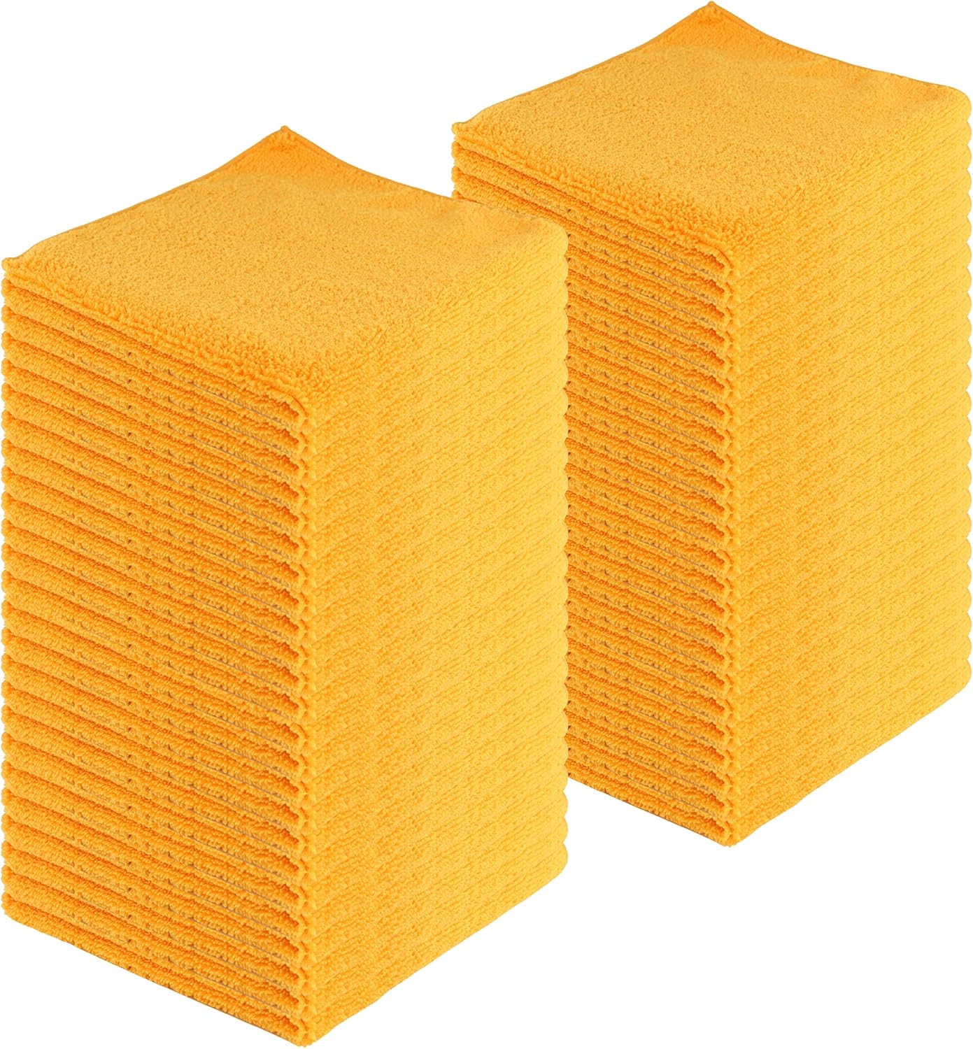 Microfiber Cleaning Cloths,48 Pack, 16"x16", All-Purpose, Softer, Highly Absorbent, Lint-Free, Reusable, Washable Pro Towels, Orange, for House, Kitchen, Bathroom, Car, Office