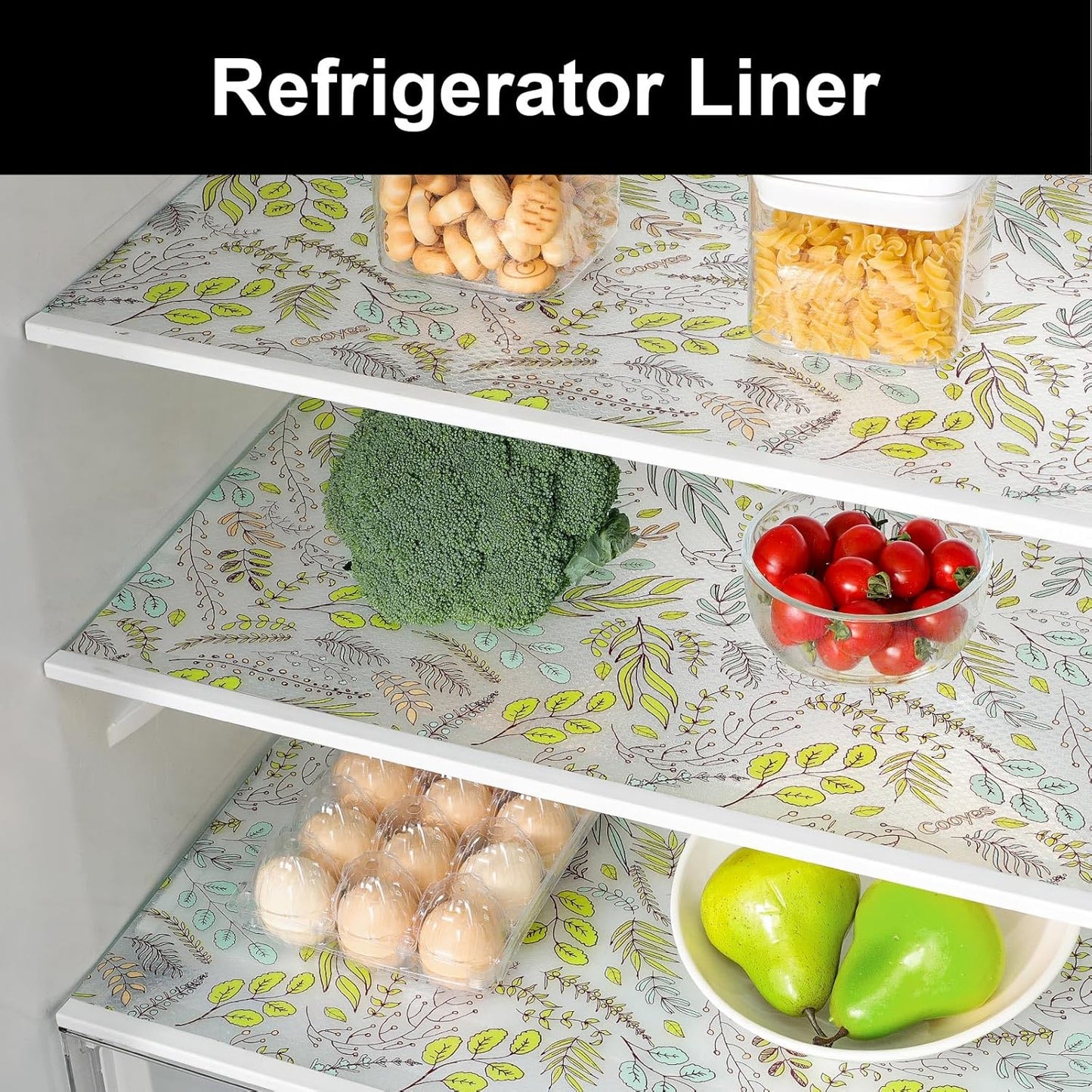 Cooyes Shelf Liner, Non-Adhesive Waterproof Drawer Liner, Durable Easy-to-Cut EVA Shelf Paper for Kitchen Cabinets, Refrigerator, Cupboard, and Dresser (11.8 Inch W x 118 Inch L)