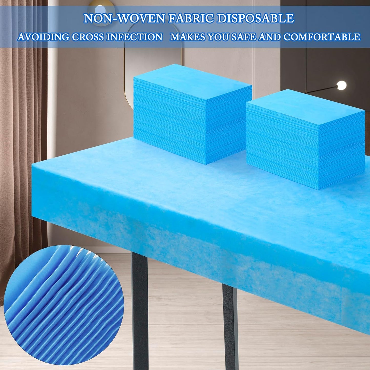 Disposable Bed Sheets 200 Pcs 31" x 71" Massage Table Sheets Non Woven Fabric SPA Bed Cover Breathable for Massage Beauty Tattoos(Blue)