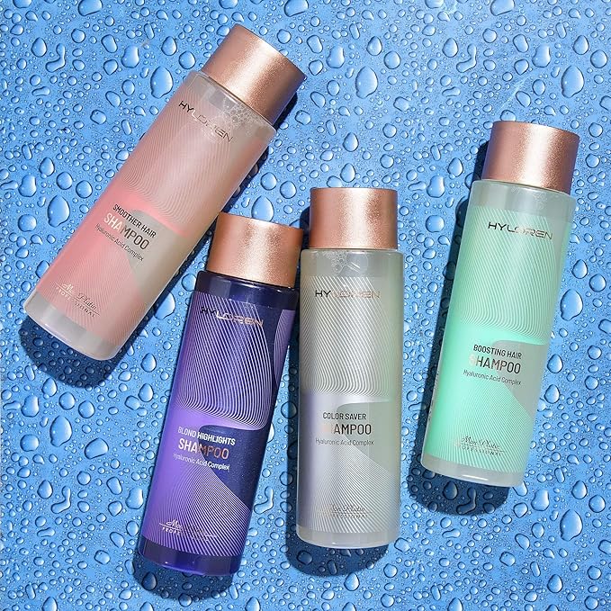 HYLOREN Smoother Hair Shampoo with Hyaluronic Acid for hair, All Hair Types, Color & Chemically Treated Hair, SLS/SLES Free, Hydrating Shampoo, Smoothing Anti Frizz Shampoo 500ml