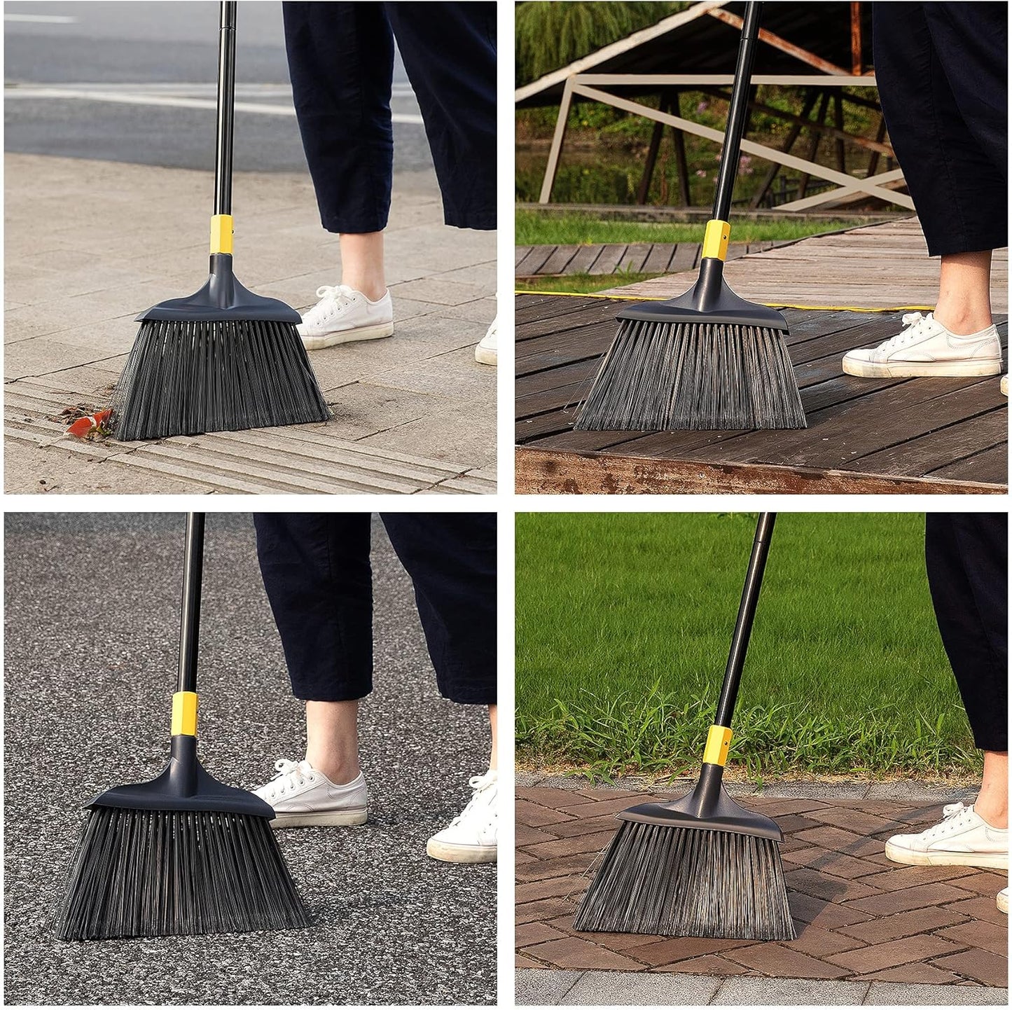 Yocada Heavy-Duty Broom Outdoor Commercial for Courtyard Garage Lobby Mall Market Floor Home Kitchen Room Office Pet Hair Rubbish 54Inch