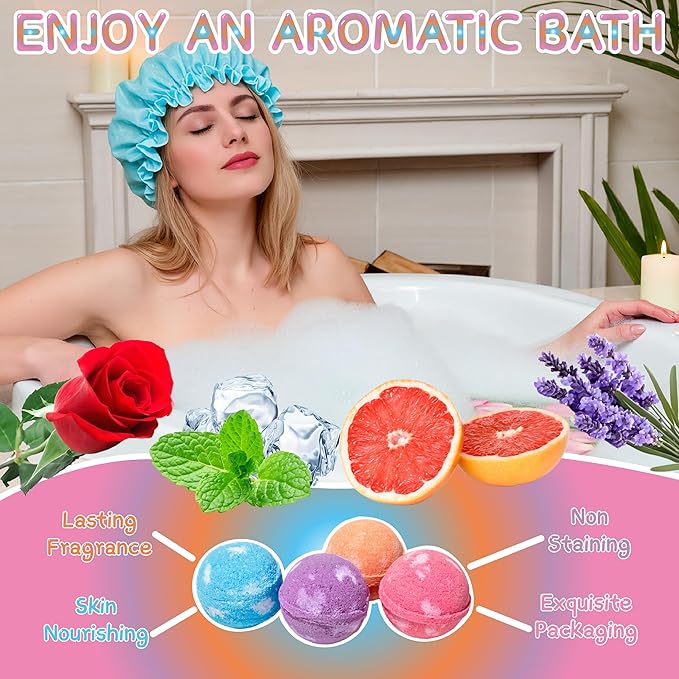 Handmade SPA Bubble Bath for Relaxing,Bath Bombs for Women Gift Set,Gift for Her/Him, Women, Girls, Wife, Mother,Rose and Mint Fragrance（2pack）