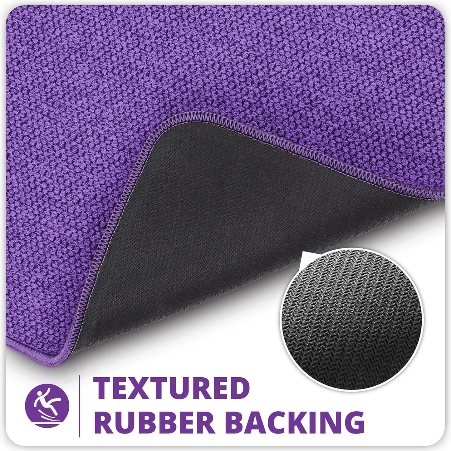 Toilet Rugs U Shaped Bathroom Rug,Machine Washable Non Slip Quick Dry Super Absorbent Ultra Thin Toilet Mats for Bathroom Toilet.Purple,1'8"x2'(20x24inch)