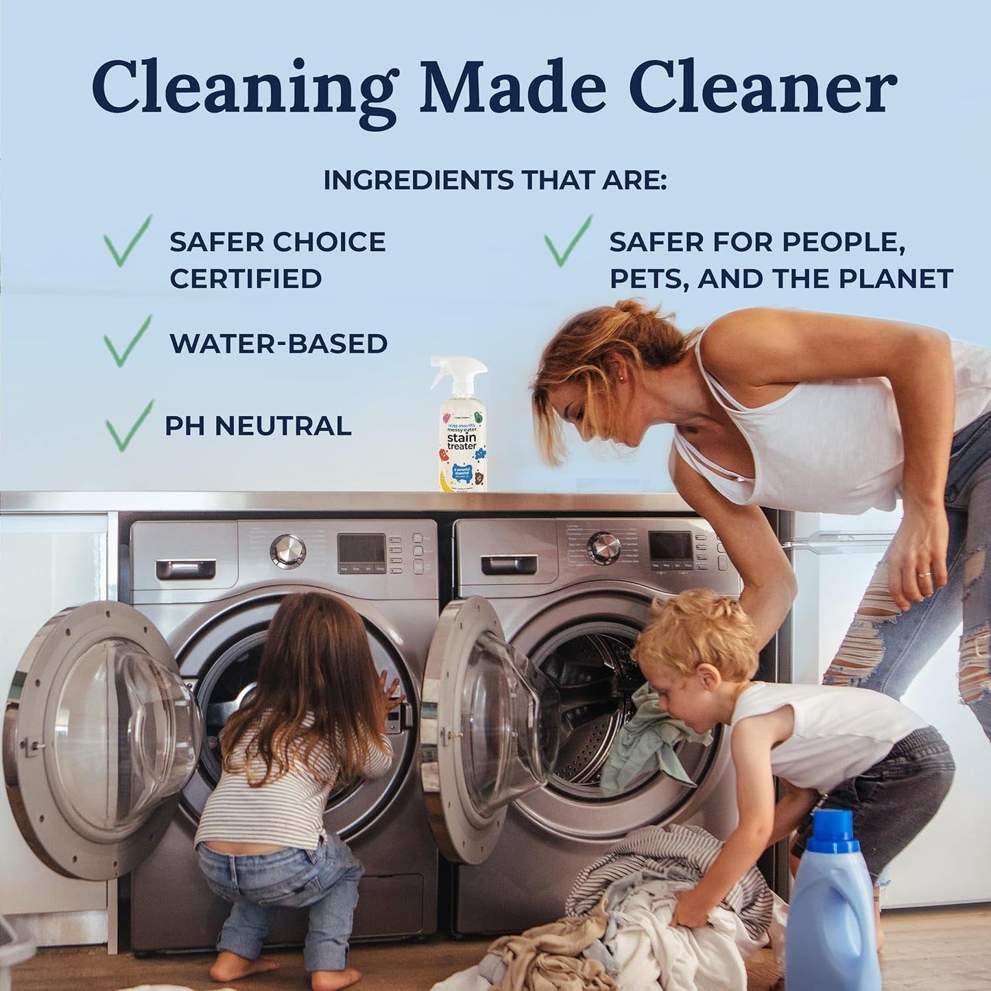 Miss Mouth's Messy Eater Stain Treater Spray - 16oz Stain Remover - Newborn & Baby Essentials - No Dry Cleaning Food, Grease, Coffee Off Laundry, Underwear, Fabric