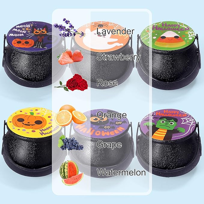 JOYIN Halloween Witch Cauldron Themed Bath Bomb with Mochi Squishy Toy, 6 Packs Bubble Kids Bath Bombs with Surprise Toy Inside, Trick or Treating, Halloween Party Favors Supplies, Goodie Bag Stuffers