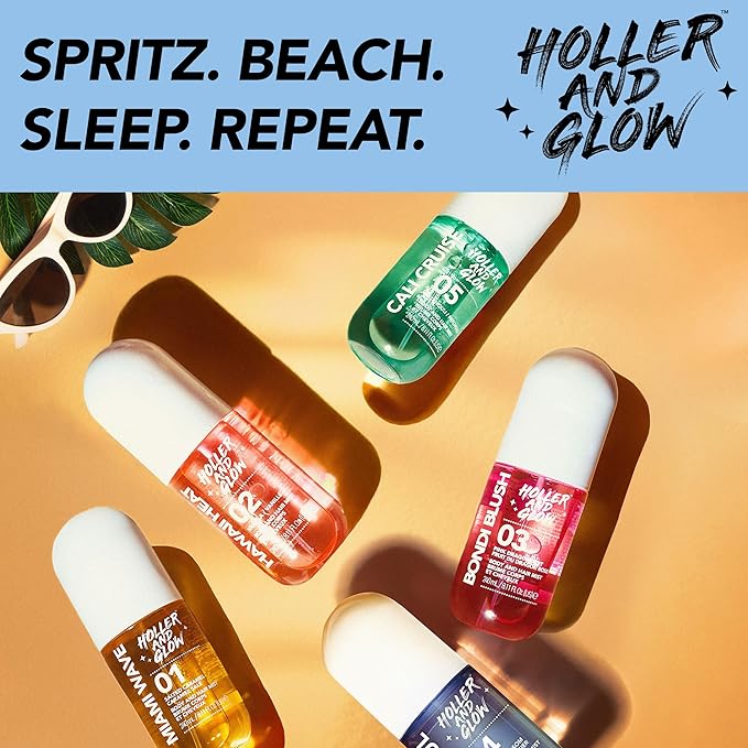 Holler and Glow Miami Wave Salted Caramel Body & Hair Mist, Body Spray For Women, Hair Perfume, Fragrance, Sweet Coconut, Vanilla Scented, Warm & Sweet Fragrance Notes, 8.11 Fl Oz
