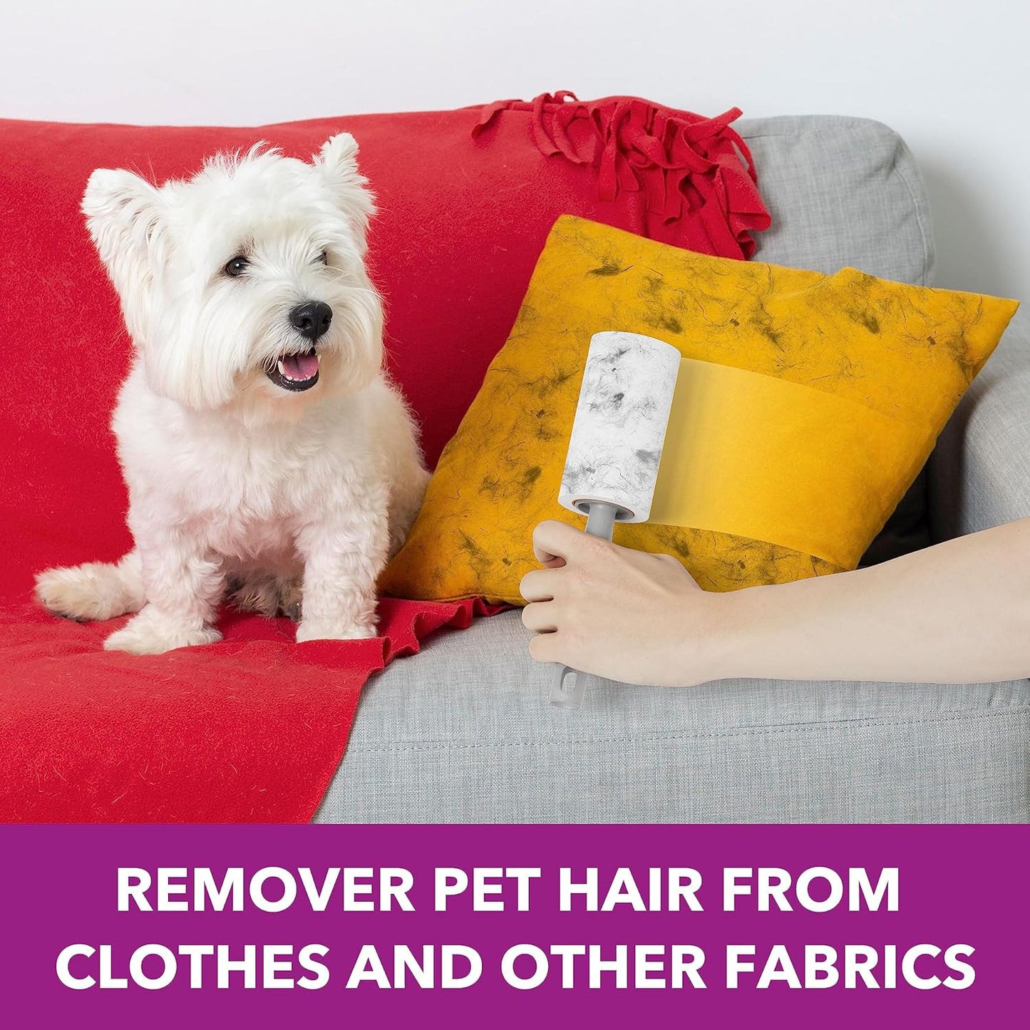 MEIQIHOME Lint Rollers for Pet Hair Extra Sticky, 1110 Sheets Mega Value Set Lint Roller with 5 Upgraded Handles, 10 Rollers Portable Pet Lint Roller for Clothes, Furniture, Dog & Cat Hair Removal