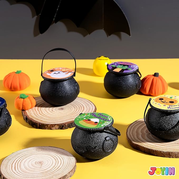 JOYIN Halloween Witch Cauldron Themed Bath Bomb with Mochi Squishy Toy, 6 Packs Bubble Kids Bath Bombs with Surprise Toy Inside, Trick or Treating, Halloween Party Favors Supplies, Goodie Bag Stuffers