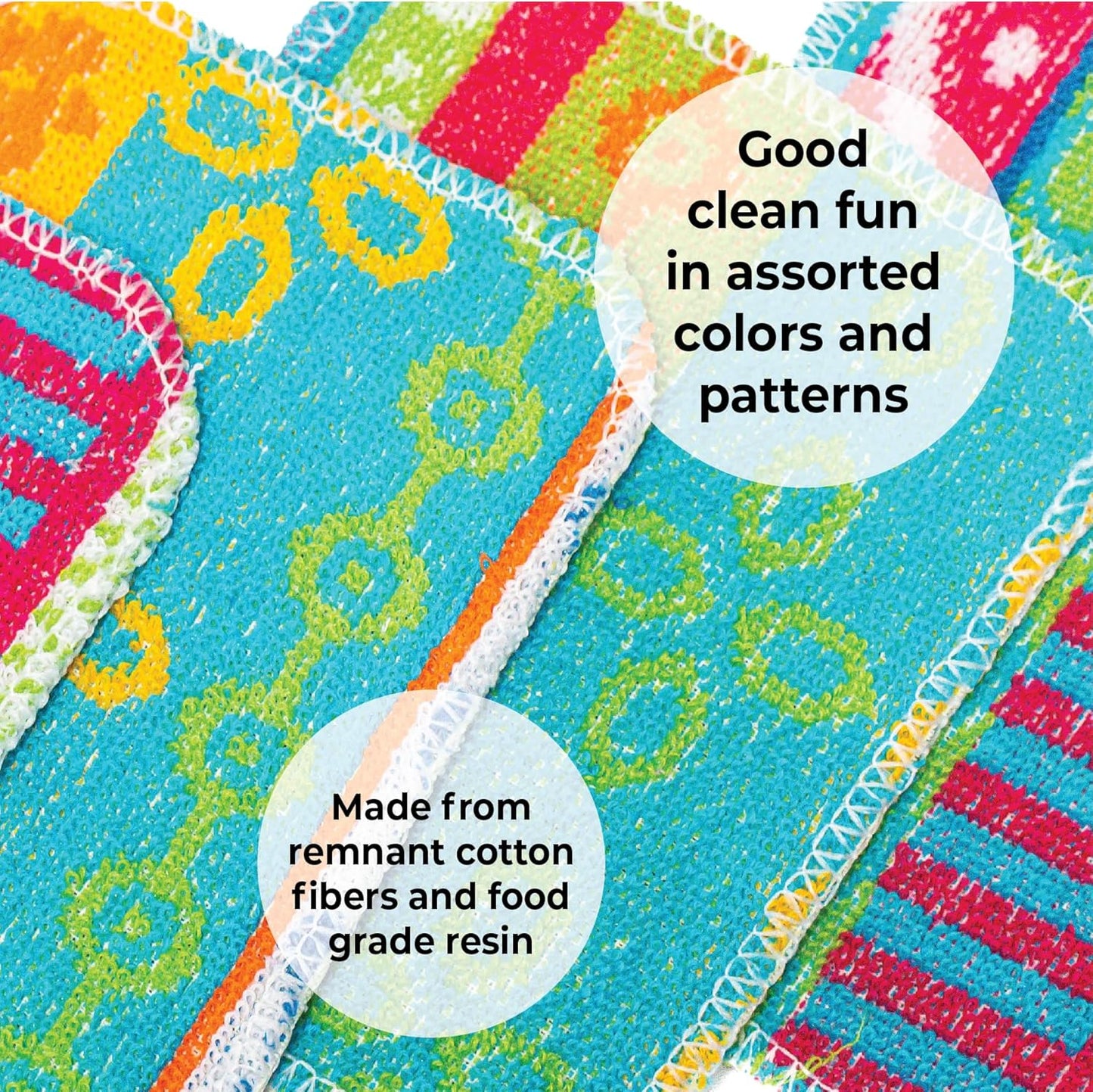 Skoy Scrub, 8-Pack Reusable, Non-Scratching Dish Scrubber for Kitchen and Household Cleaning, Planet-Friendly, Dishwasher Safe Soft Scrub, Monochromatic Colors