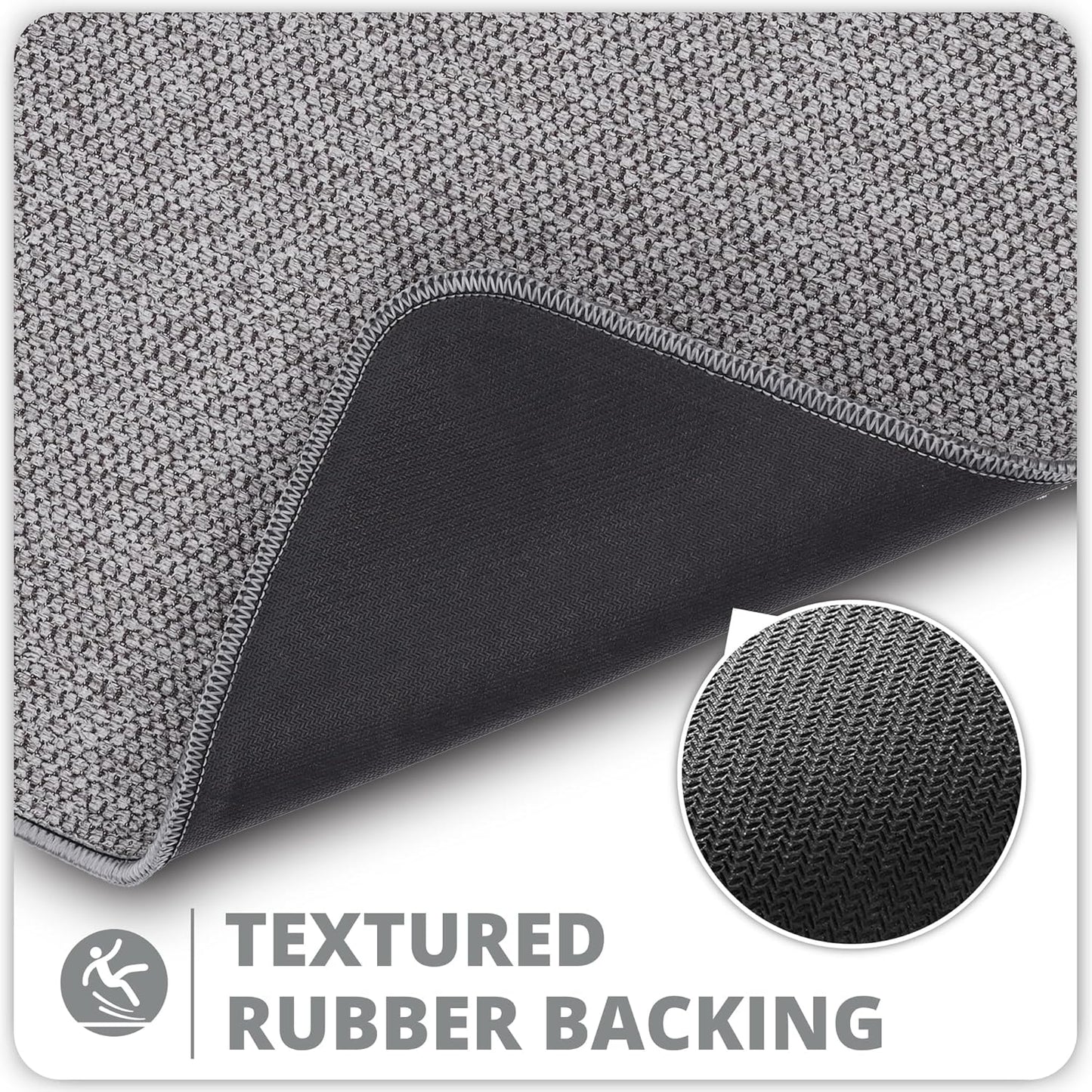 Bath Mat,Ultra Thin Bathroom Runner Rugs,Large Bath Mats for Bathroom,Quick Dry,Non-Slip,Machine Washable,Low Pile,Bath Rug,Shower Outside,Sink,Home Decor Accessories.Grey,1'5"x2'11"（17x35inch）