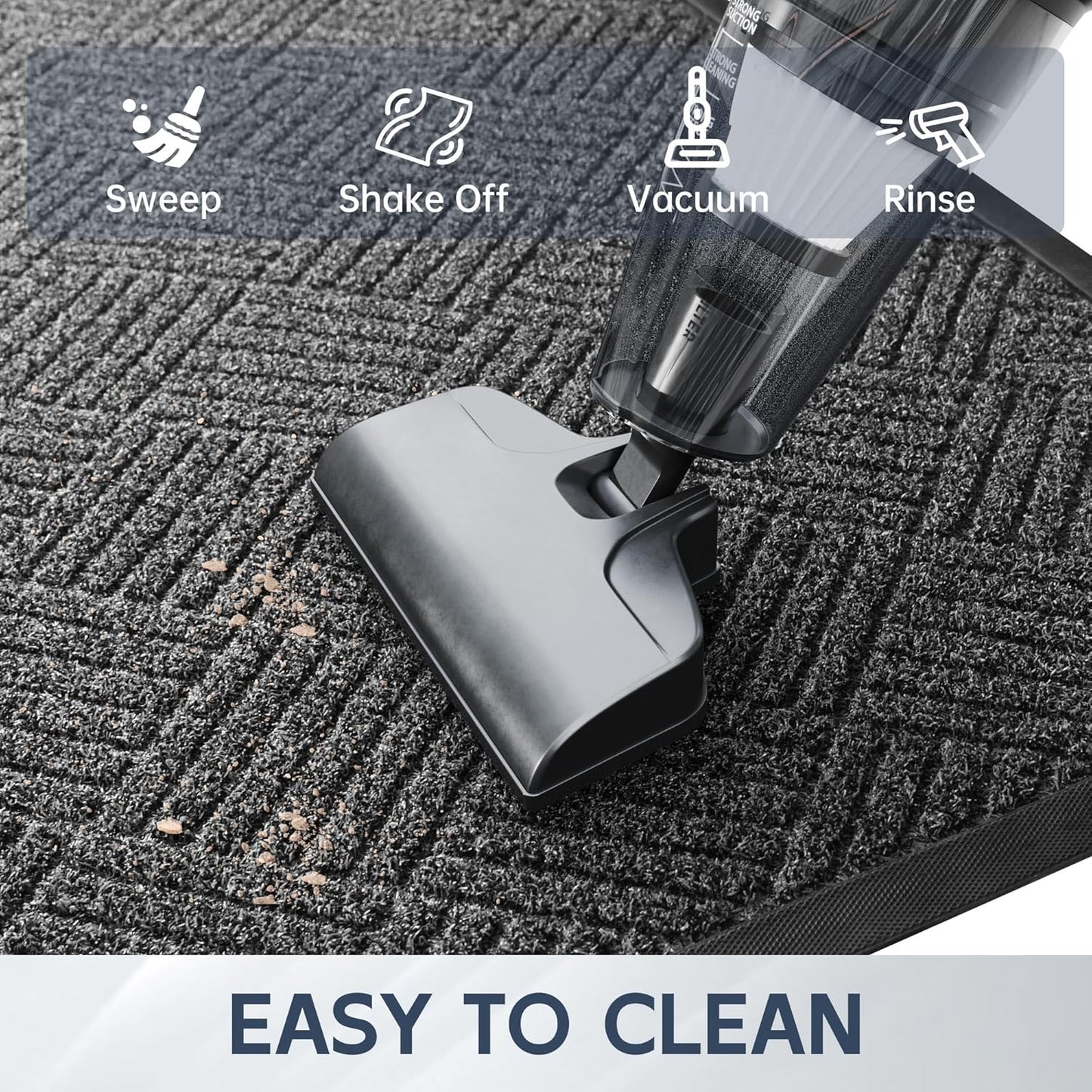 Front Door Mat, 5' x 3' Heavy Duty Indoor Outdoor Doormat, Non-Slip Backing Welcome Mats for Entryway, Low Profile, Commercial Door Mats