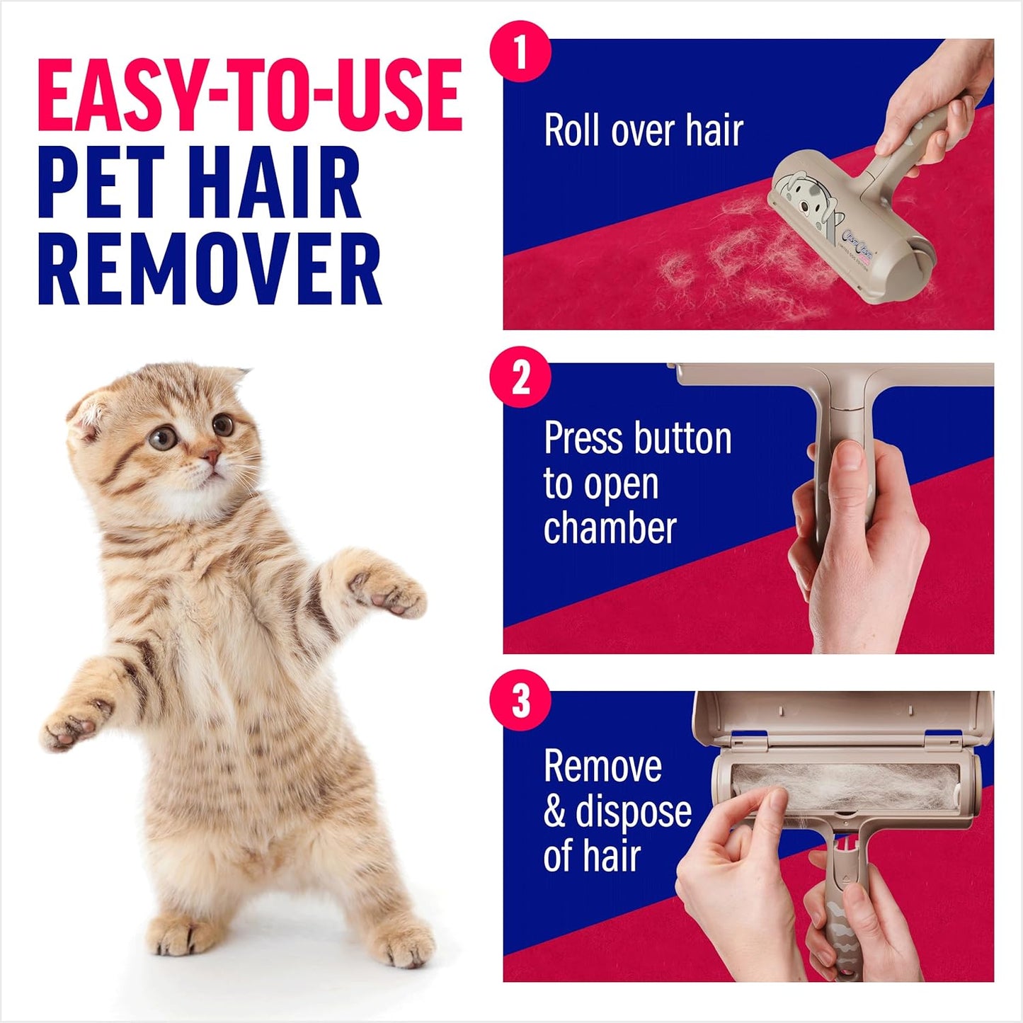 ChomChom Roller Pet Hair Remover - Reusable Dog and Cat Lint Rollers for Furniture, Couch, Car, and Clothes - Limited Dog Edition﻿
