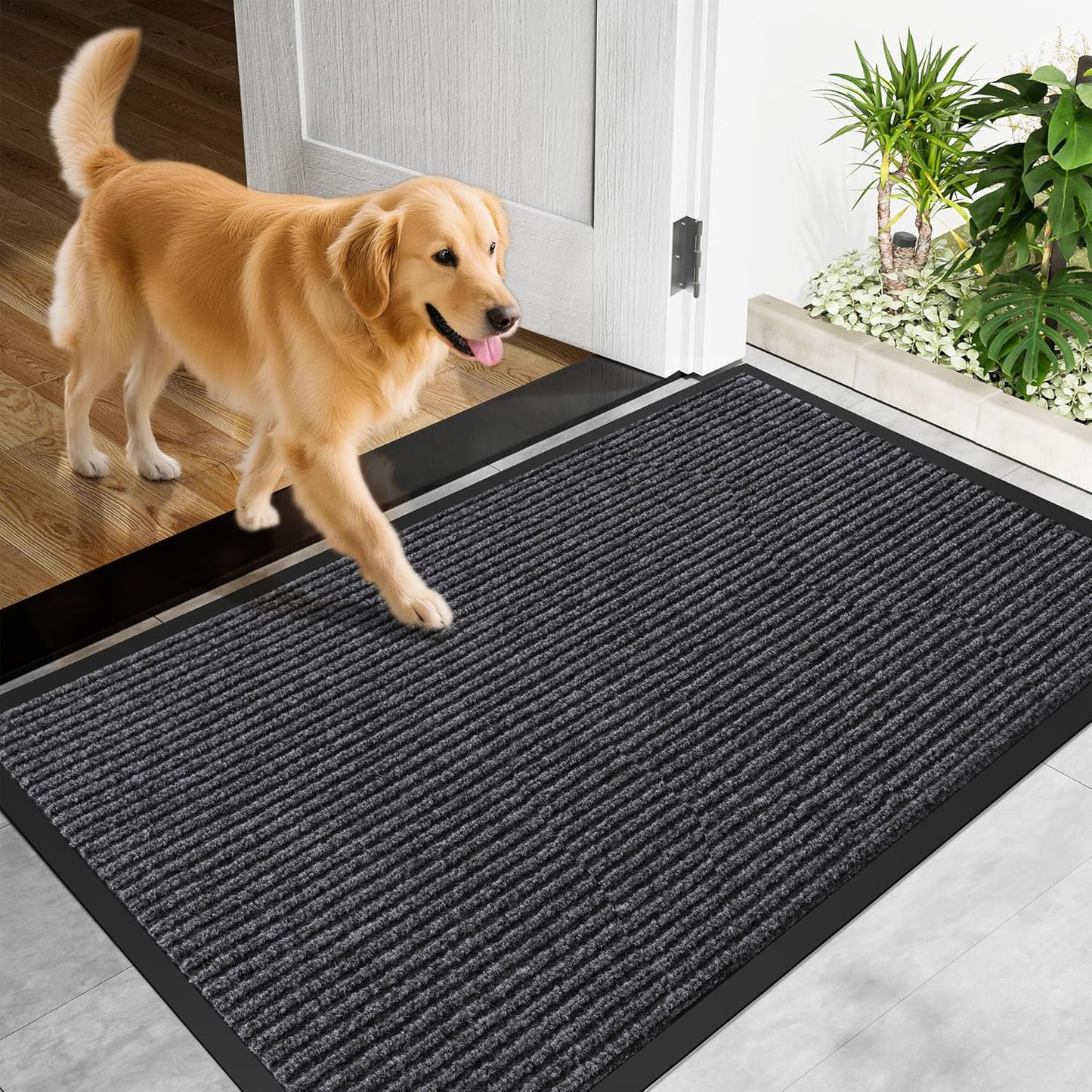 Front Door Mat, 96" x 48" Heavy Duty Indoor Outdoor Doormat, Non-Slip Welcome Mats for Entryway, Rubber Backing Low Profile Commercial Door Mats