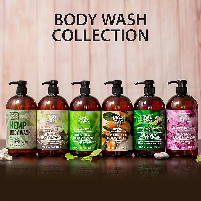 Dead Sea Collection Coconut Body Wash for Women and Men - with Pure Dead Sea Minerals and Coconut Oil - Cleanses and Moisturizes Skin (33.8 fl. oz)