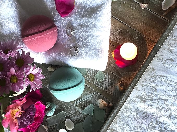 Mermaid Love Potion Bath Bombs Gift Set of 2 with Ring Surprise Inside Each Made in USA