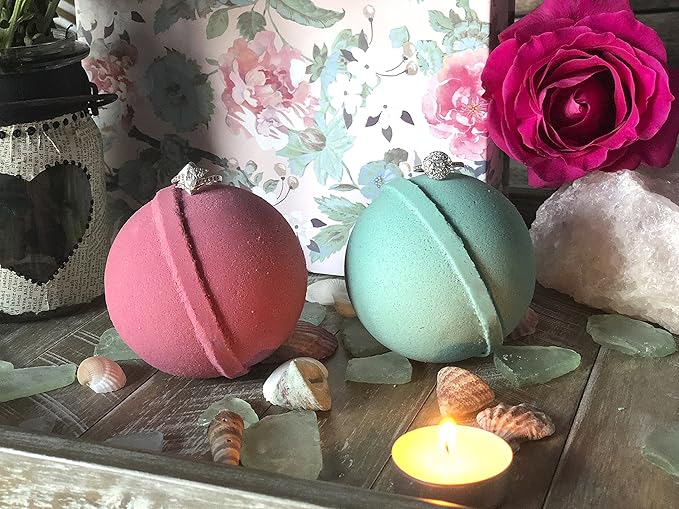 Mermaid Love Potion Bath Bombs Gift Set of 2 with Ring Surprise Inside Each Made in USA