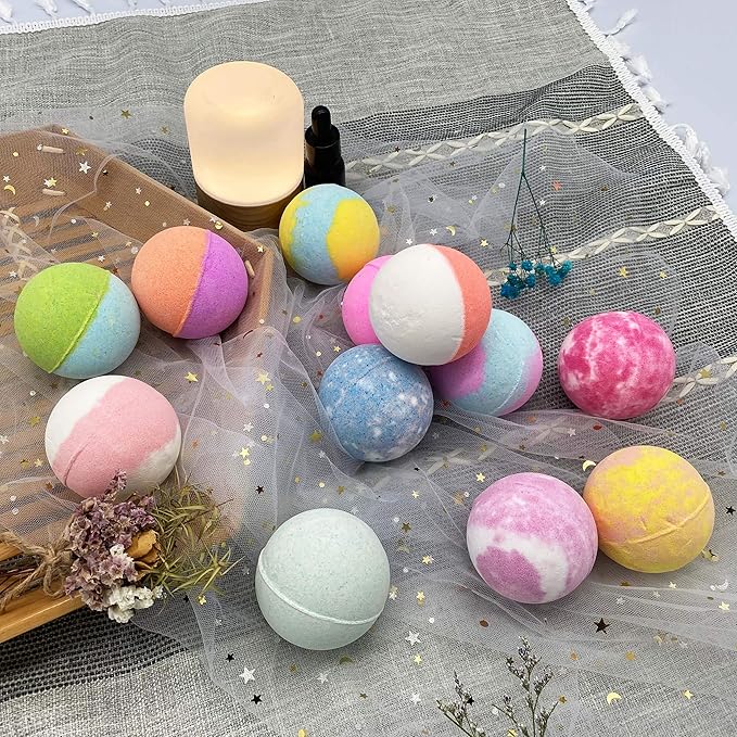3.5 oz XL Bath Bombs for Kids with Puppy Toys Inside Kids Bath Bombs Organic Bubble Bath Fizzies Colorful Bomb 12 Pcs Set Birthday/Christmas Surprise Gift for Girls & Boys