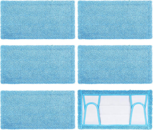 Reusable Mop Pad for Swiffer Sweeper Mop, 12.5'' Microfiber Mop Pad Refill Washable for Hard Floor Baseboard Cleaning, Wet/Dry Cleaning Pad, 6 Pack