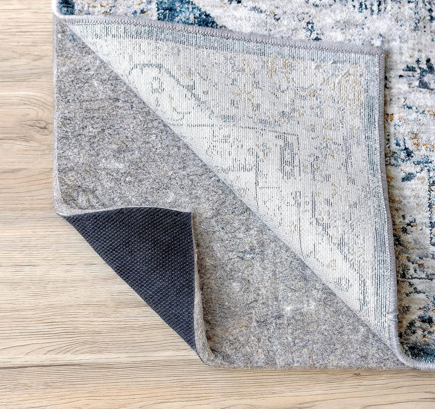 RUGPADUSA - Dual Surface - 5'3" x 7'6" - 3/8" Thick - Felt + Rubber - Enhanced Non-Slip Rug Pad - Adds Comfort and Protection - for Hard Surface Floors